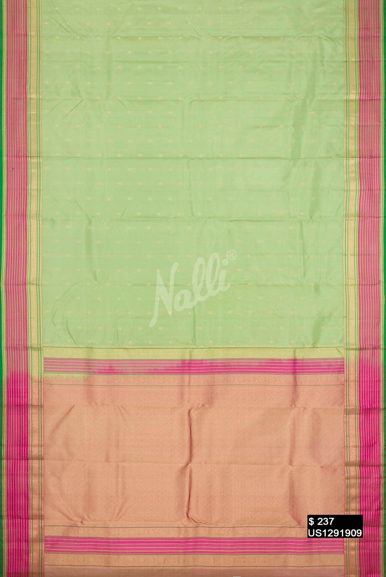 Pista Green Kanchipuram Silk Saree