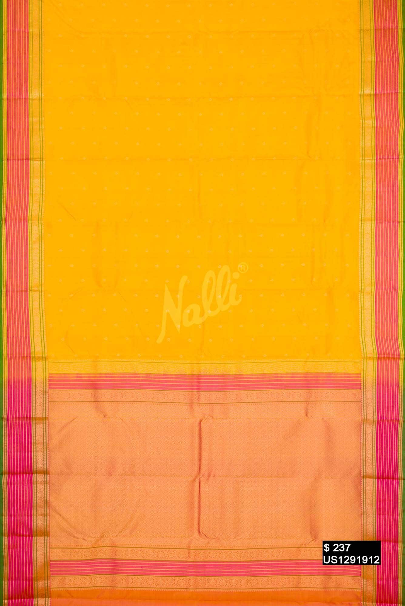 Yellow Kanchipuram Silk Saree