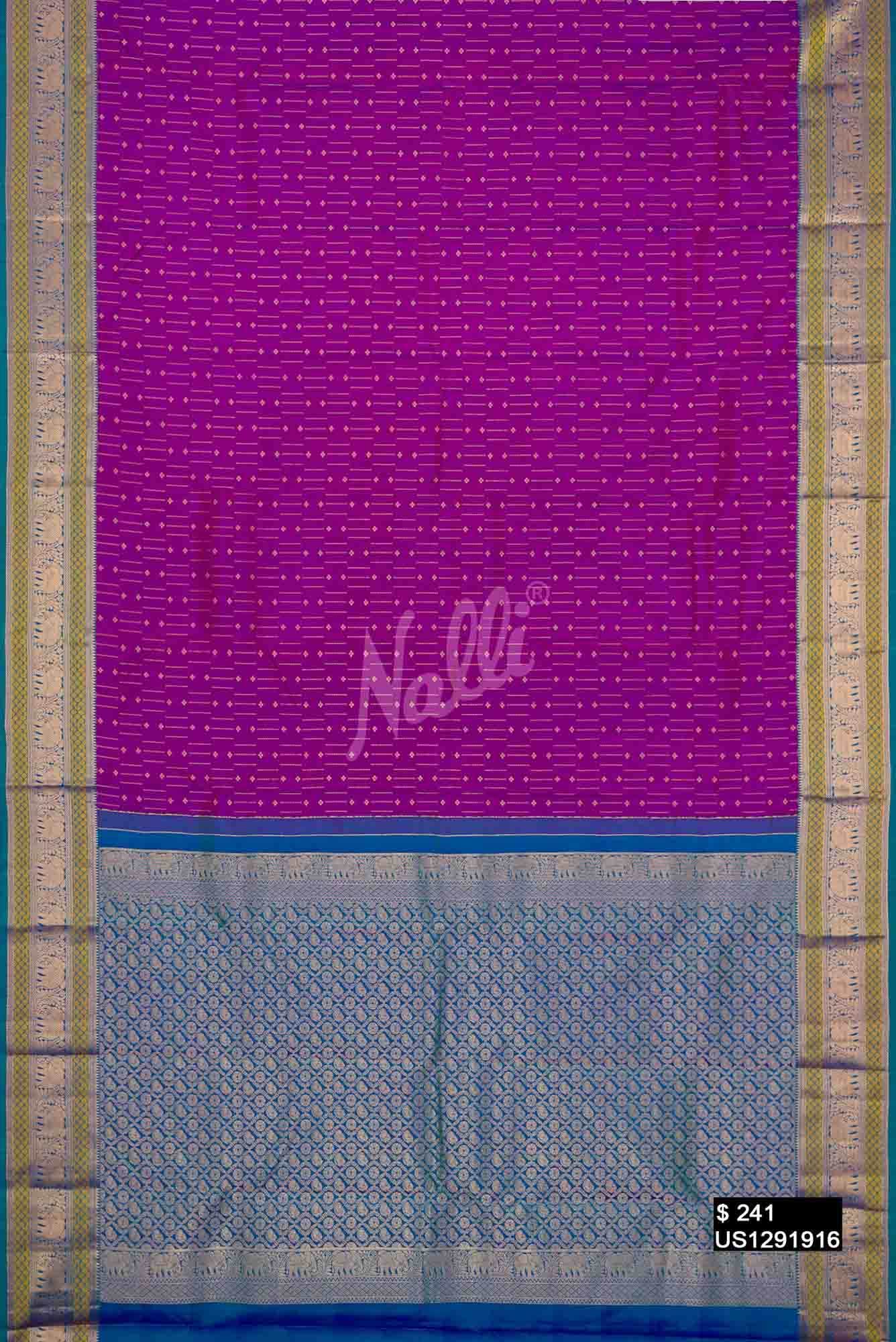 Purple Kanchipuram Silk Saree