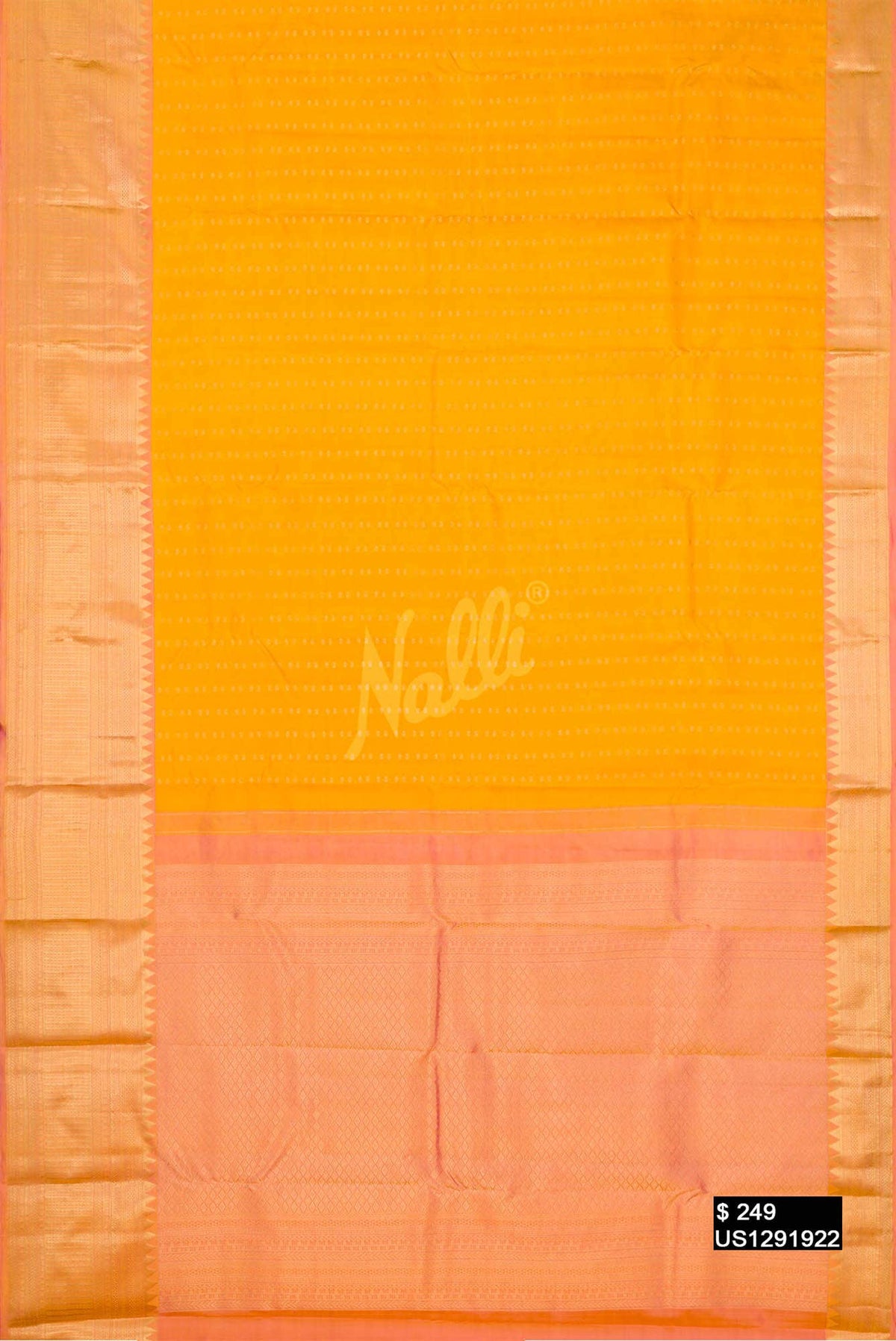 Yellow Kanchipuram Silk Saree