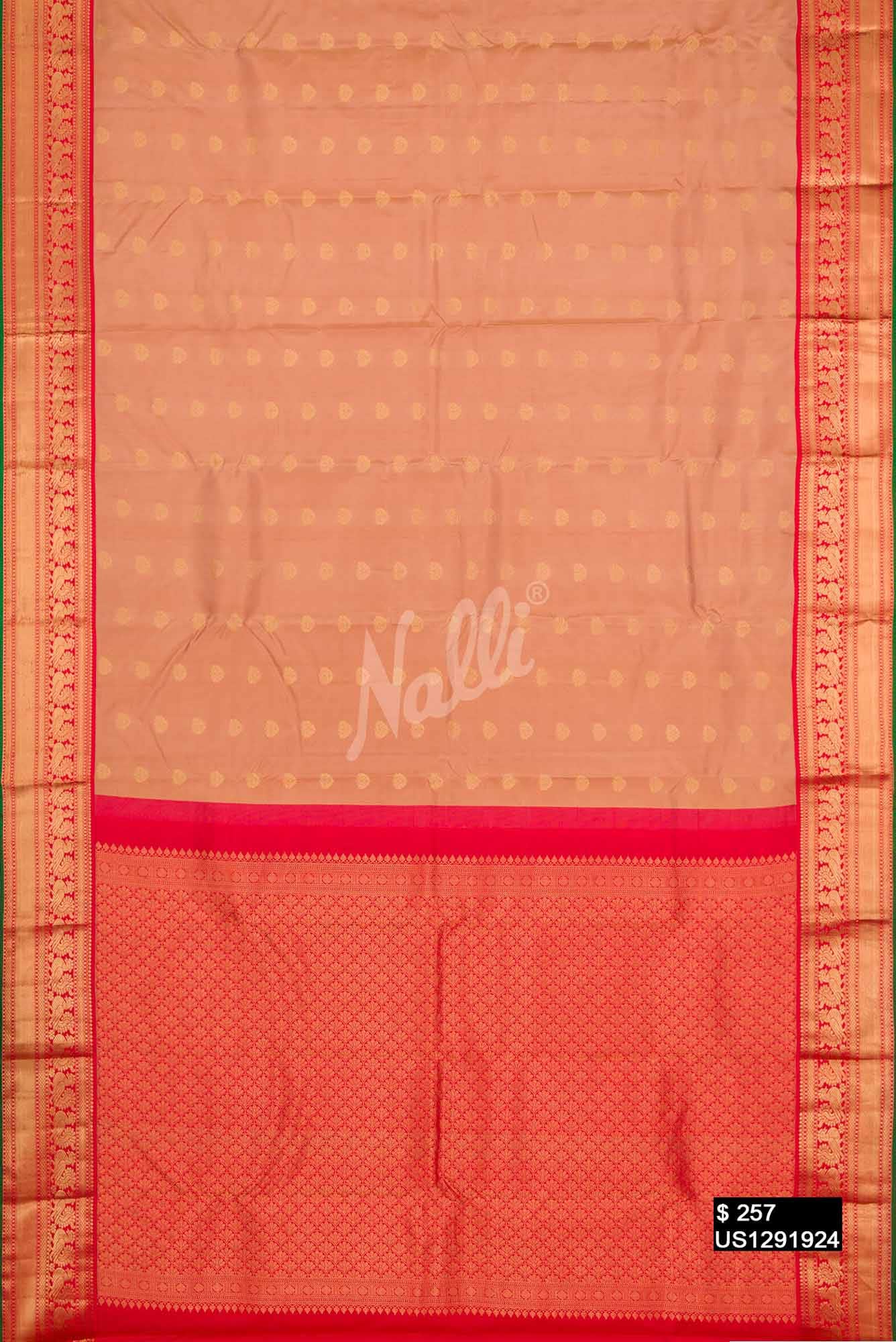 Rose Gold Kanchipuram Silk Saree