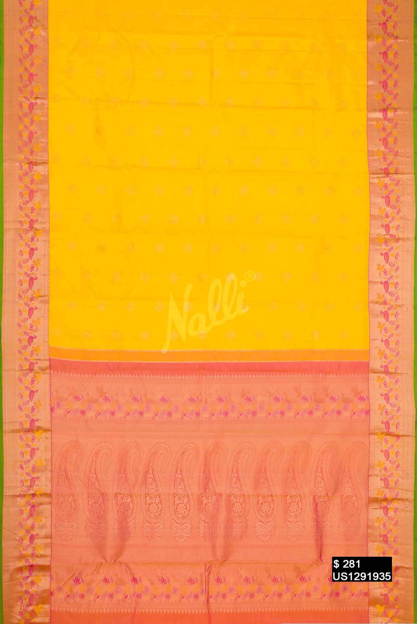 Yellow Kanchipuram Silk Saree