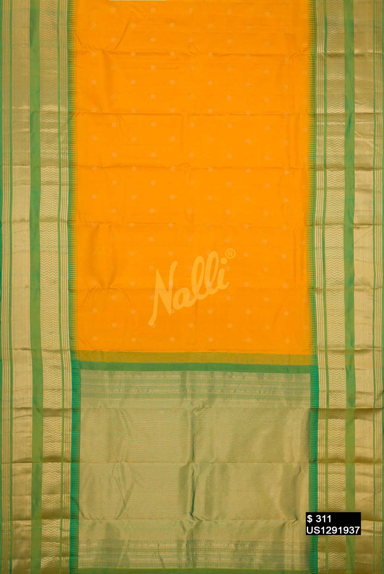 Mustard Kanchipuram Silk Saree