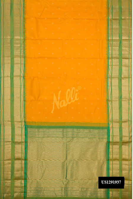 Mustard Kanchipuram Silk Saree