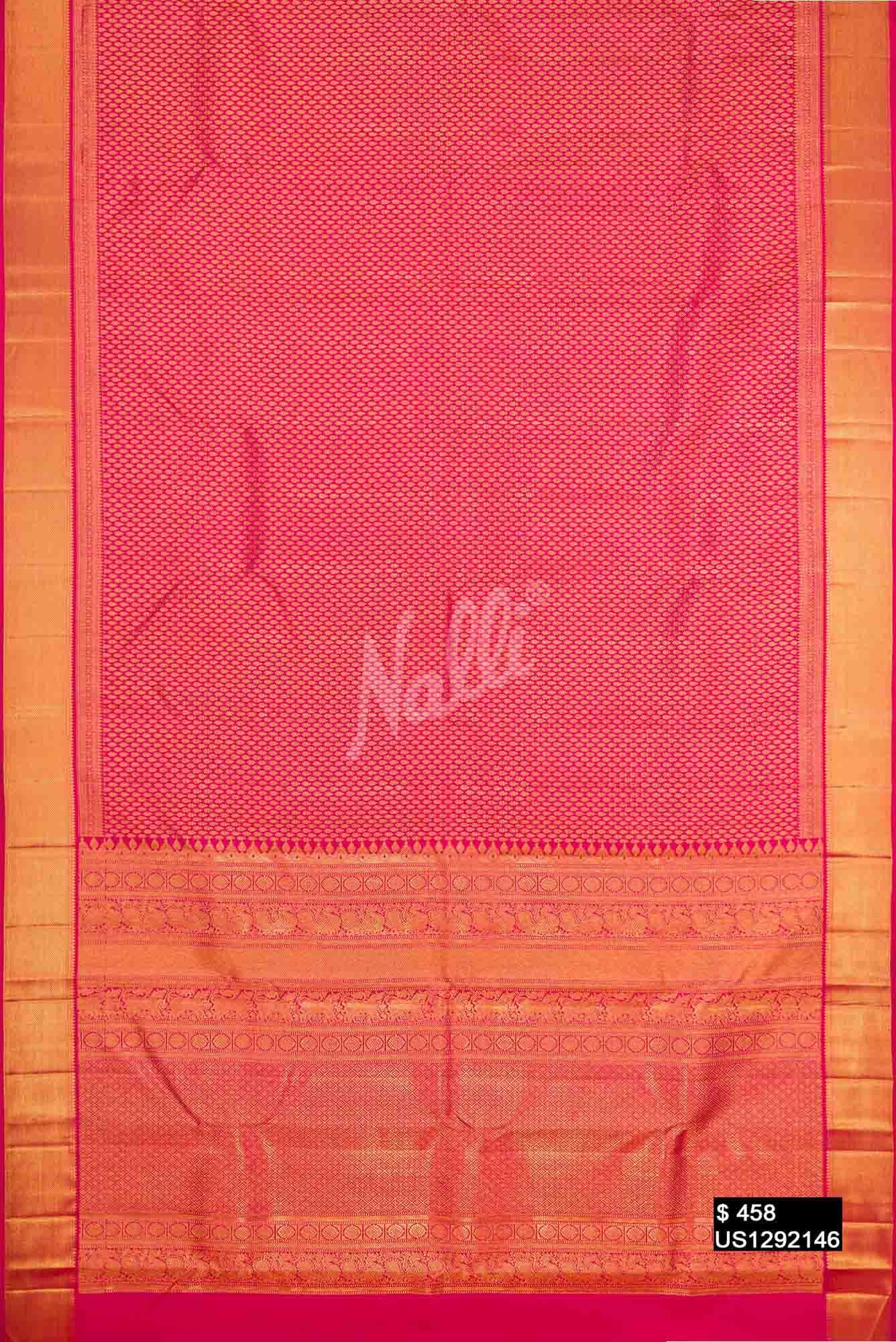 Dark Pink Kanchipuram Silk Saree