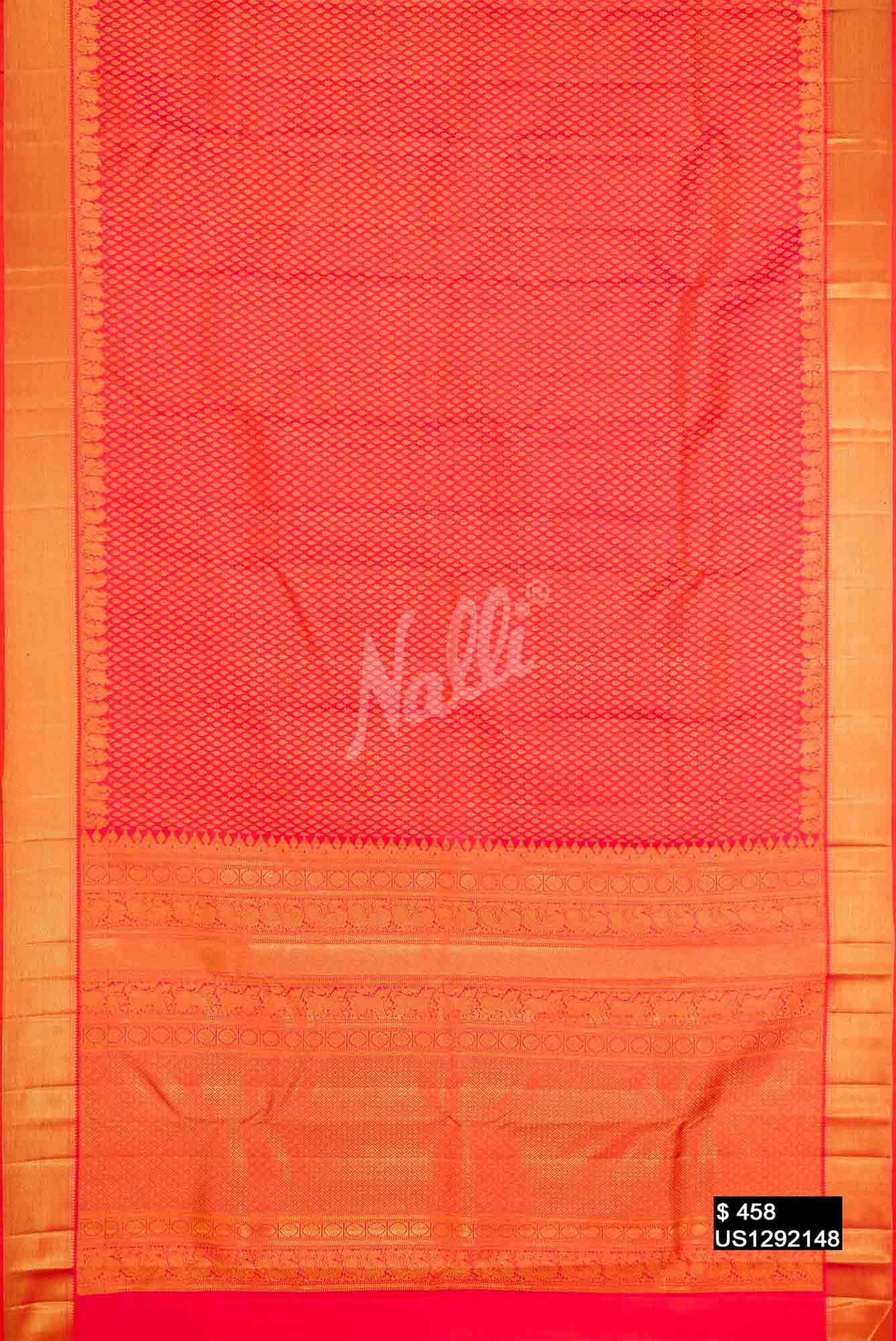 Orange Kanchipuram Silk Saree