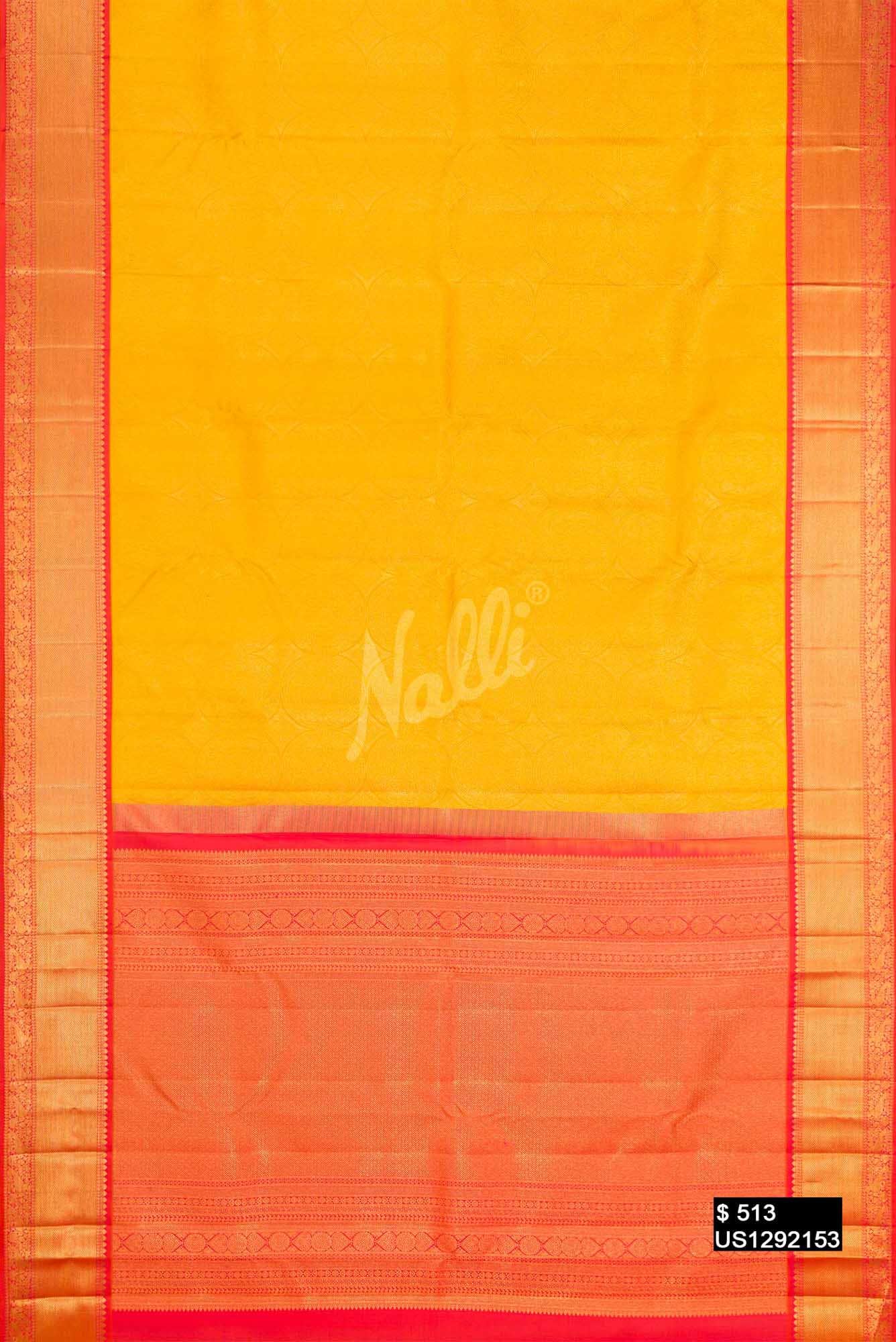 Yellow Kanchipuram Silk Saree