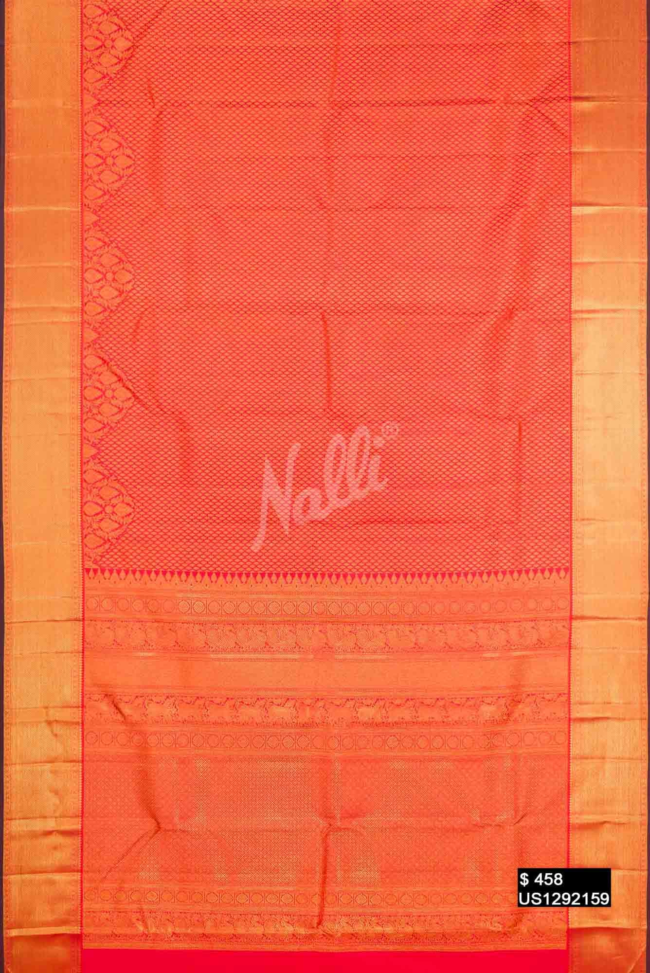 Orange Kanchipuram Silk Saree