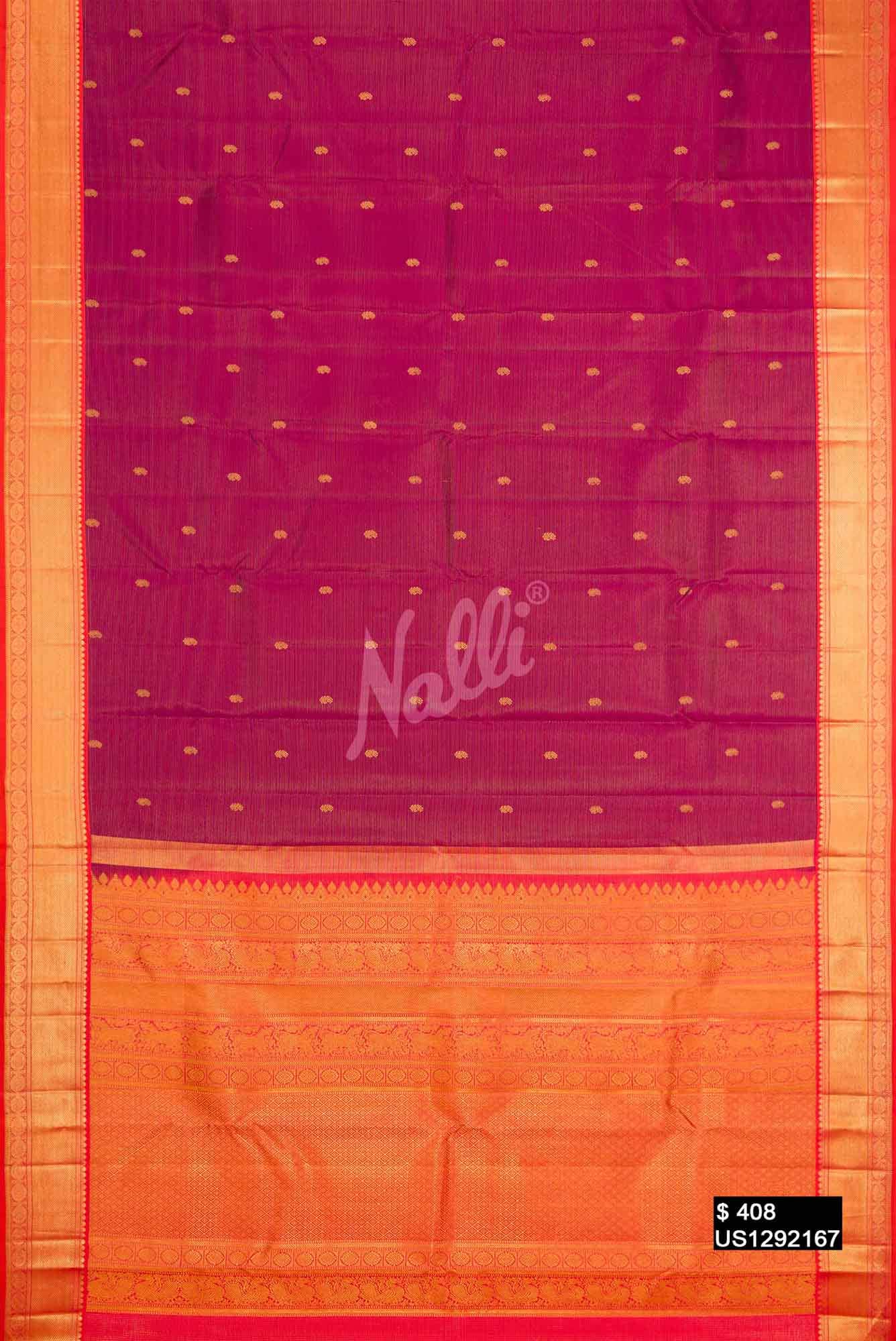 Purple Kanchipuram Silk Saree