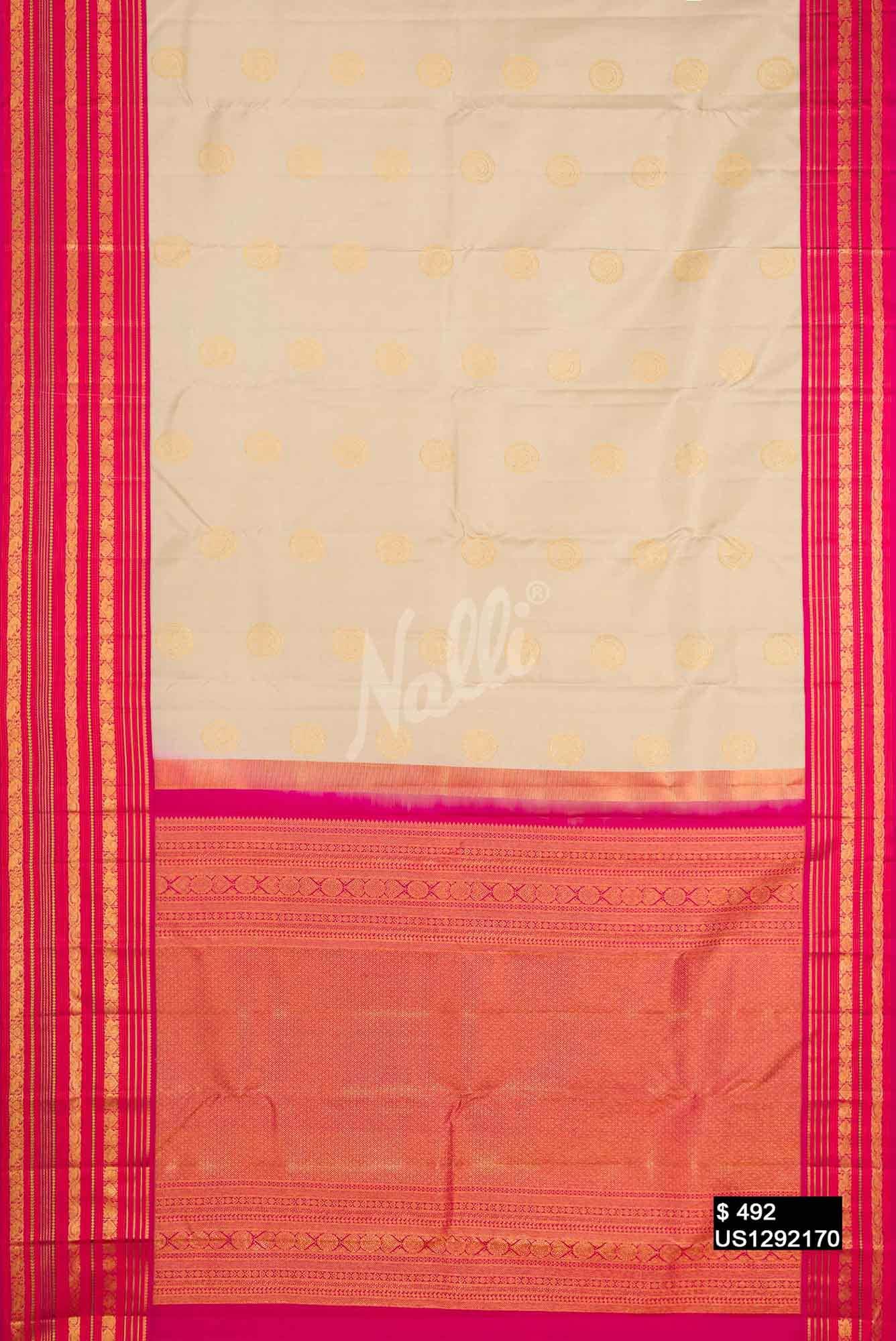 Dark Beige Kanchipuram Silk Saree