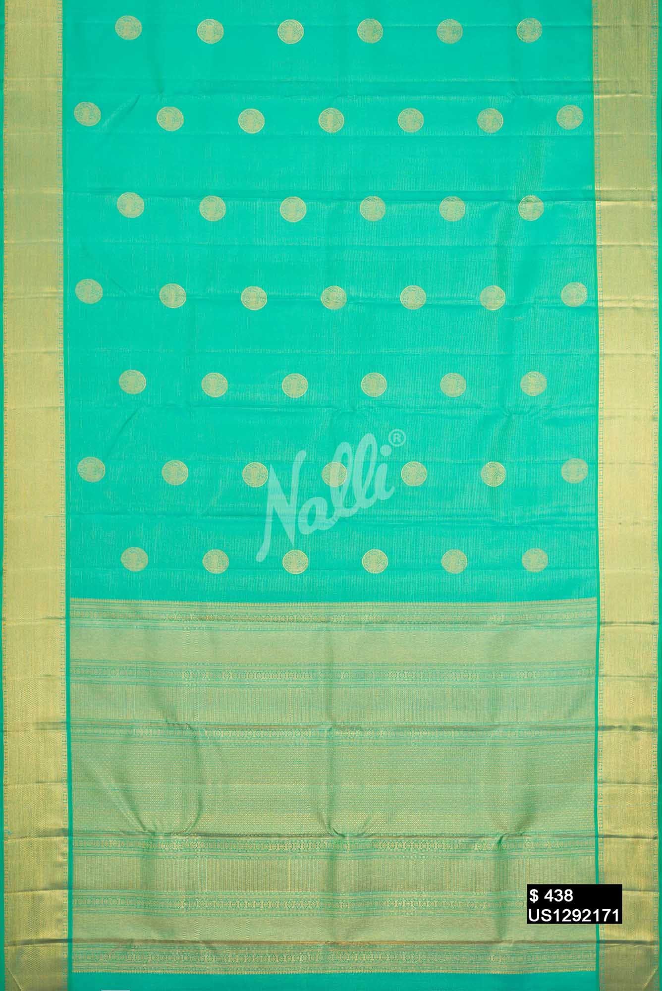Sea Green Kanchipuram Silk Saree