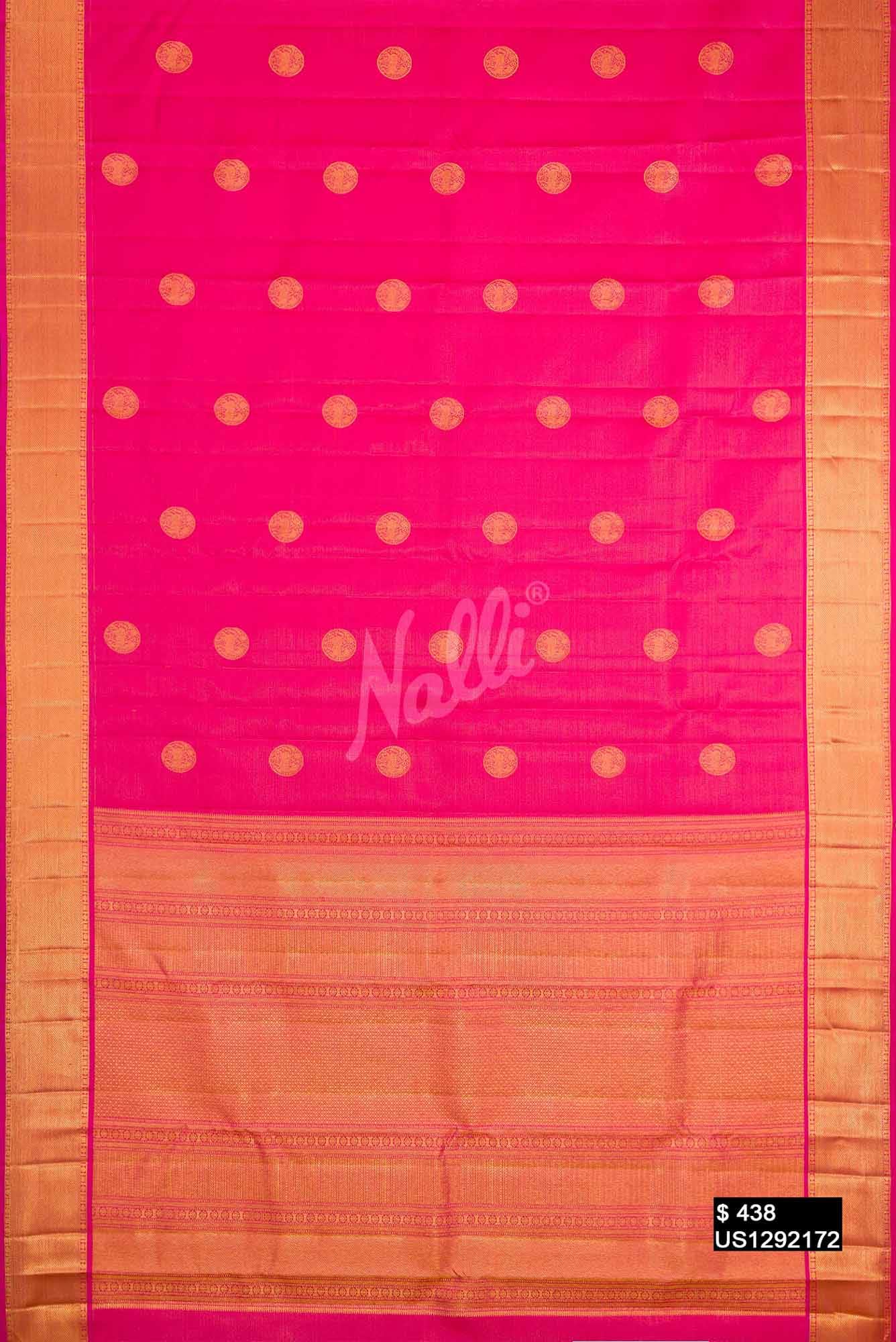 Dark Pink Kanchipuram Silk Saree