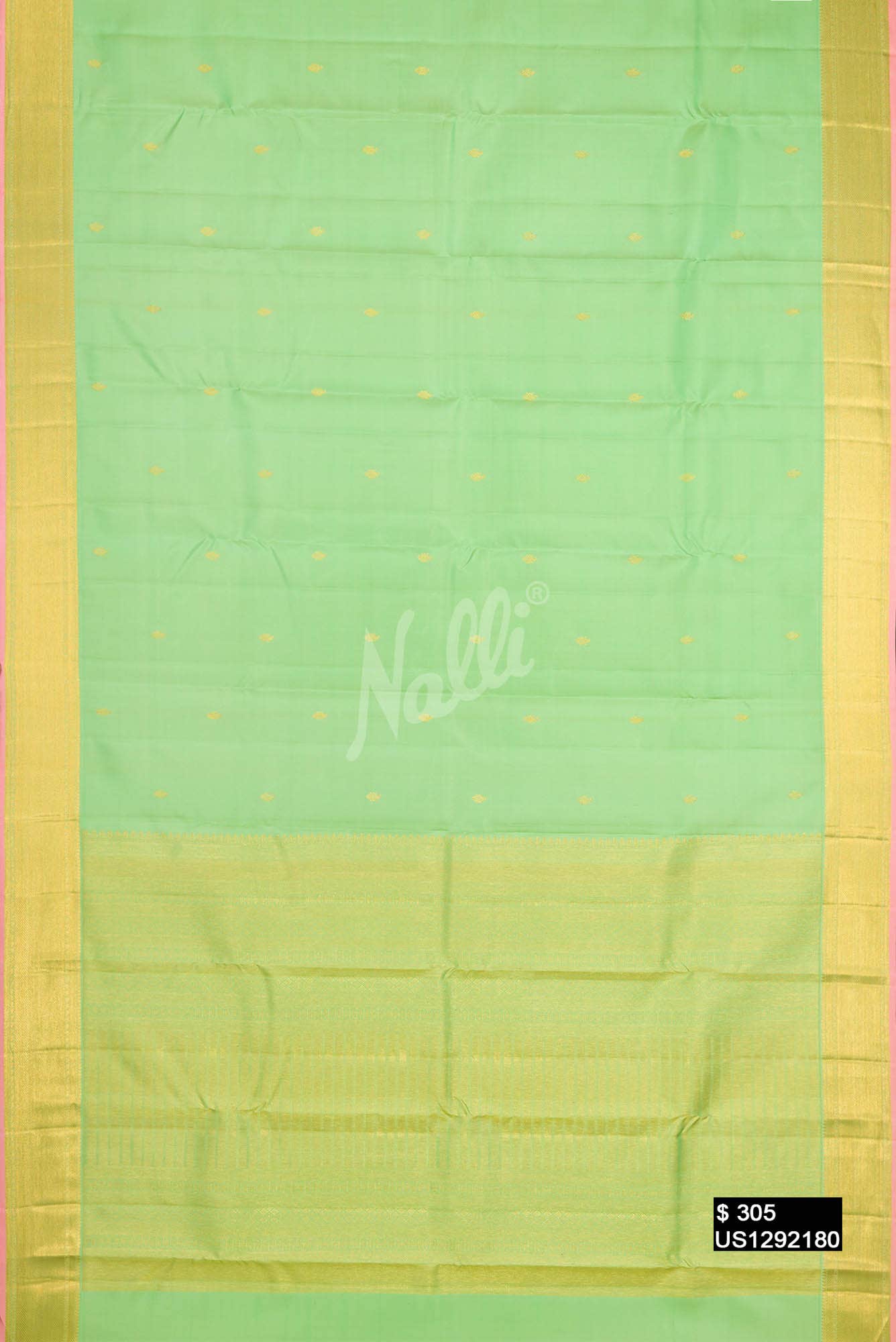 Pista Green Kanchipuram Silk Saree