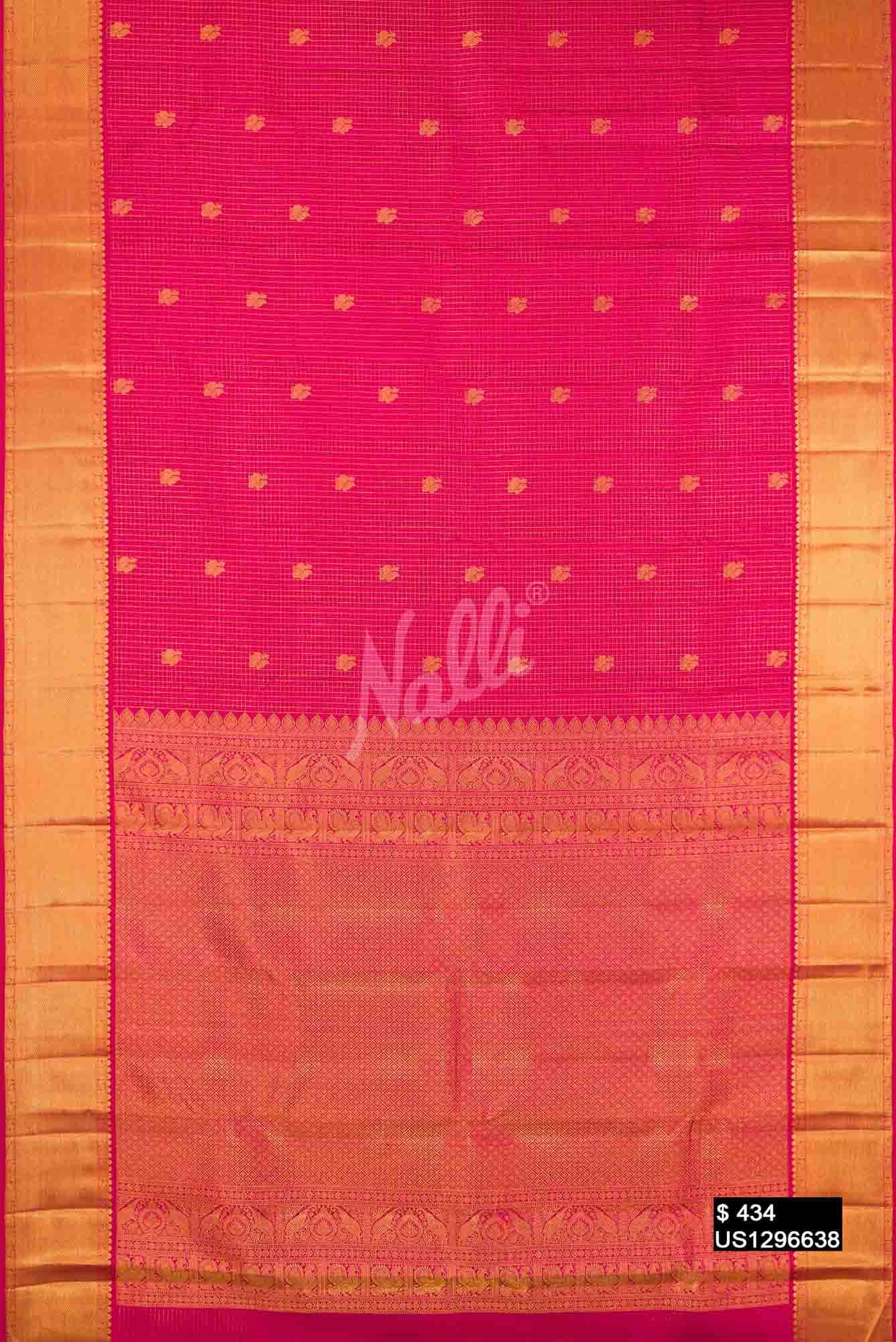 Dark Pink Kanchipuram Silk Saree