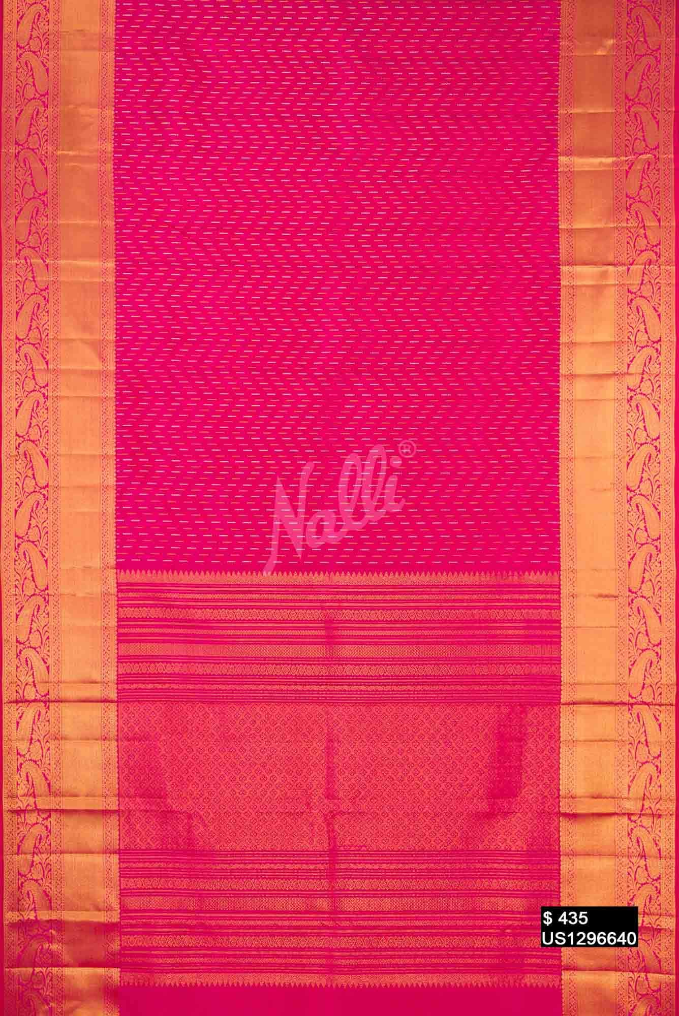 Dark Pink Kanchipuram Silk Saree