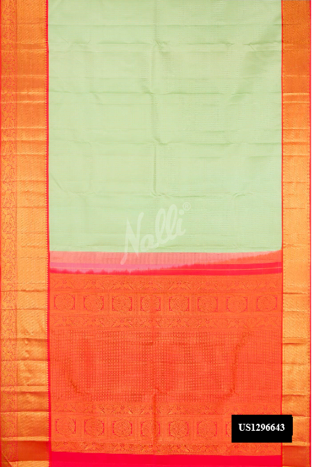 Pista Green Kanchipuram Silk Saree