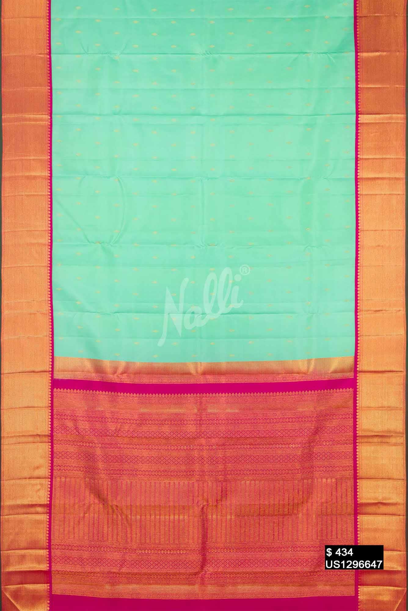 Sea Green Kanchipuram Silk Saree