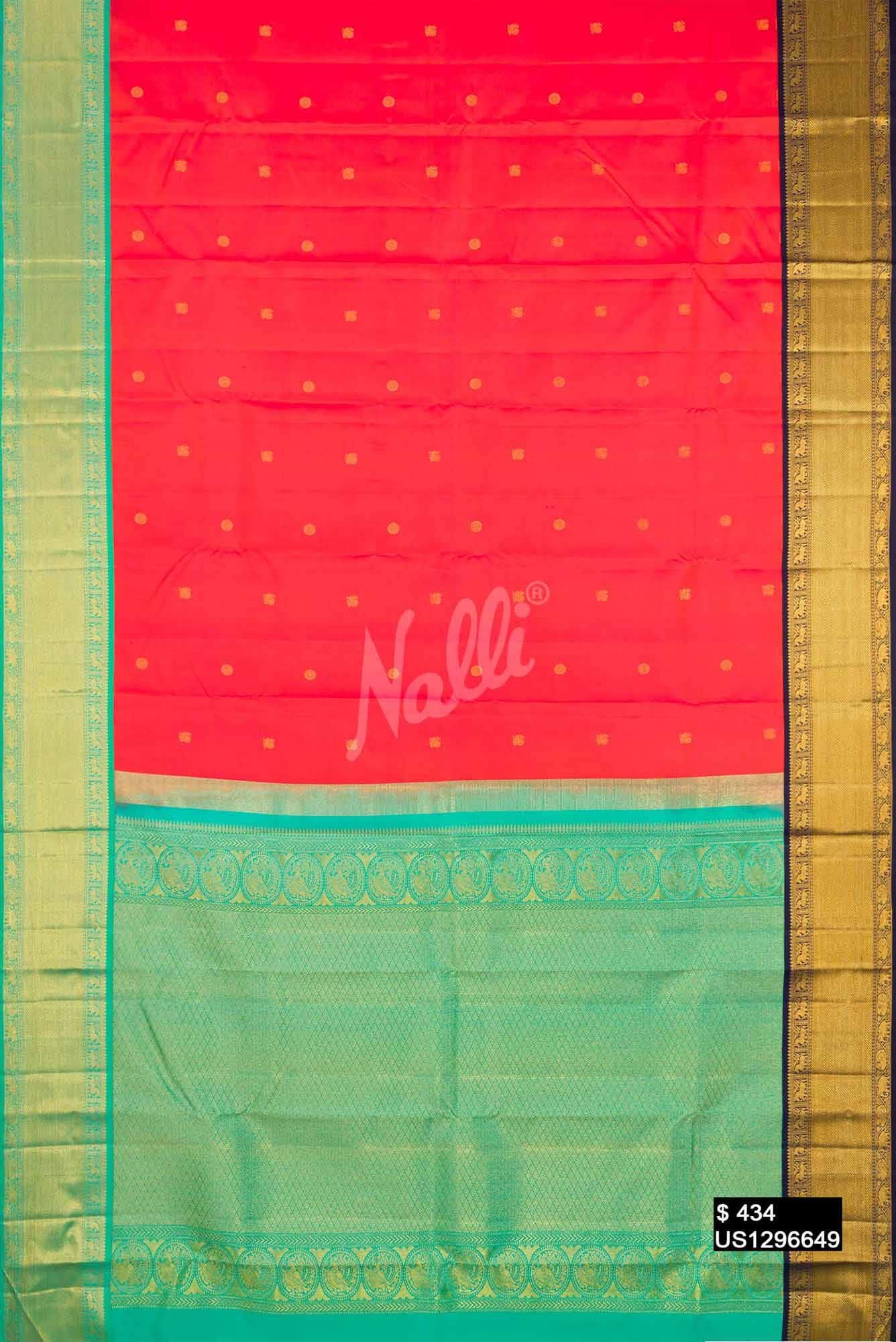 Orange Kanchipuram Silk Saree