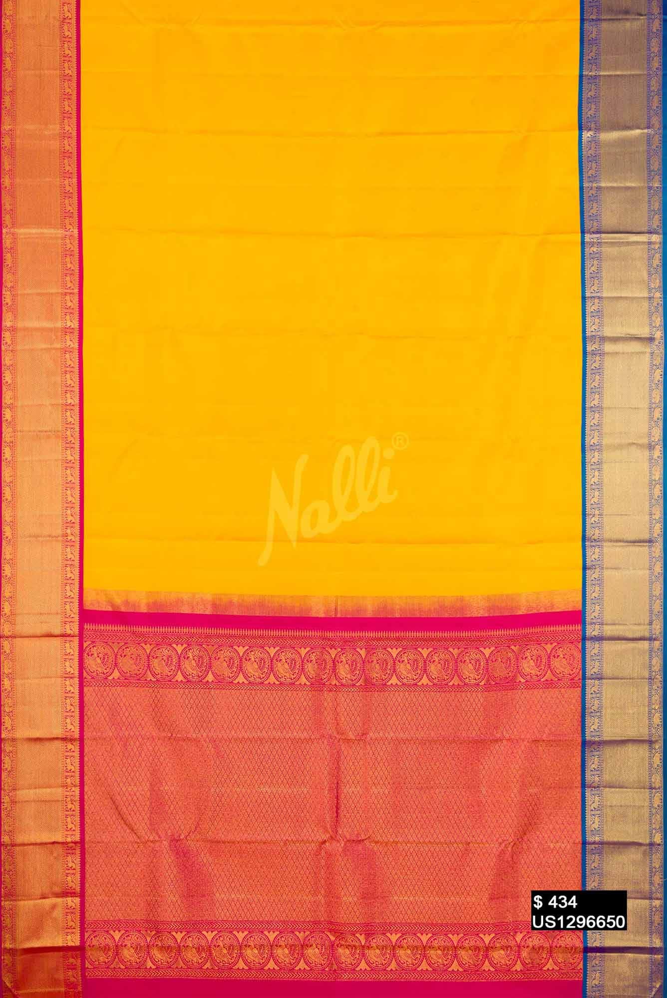 Yellow Kanchipuram Silk Saree