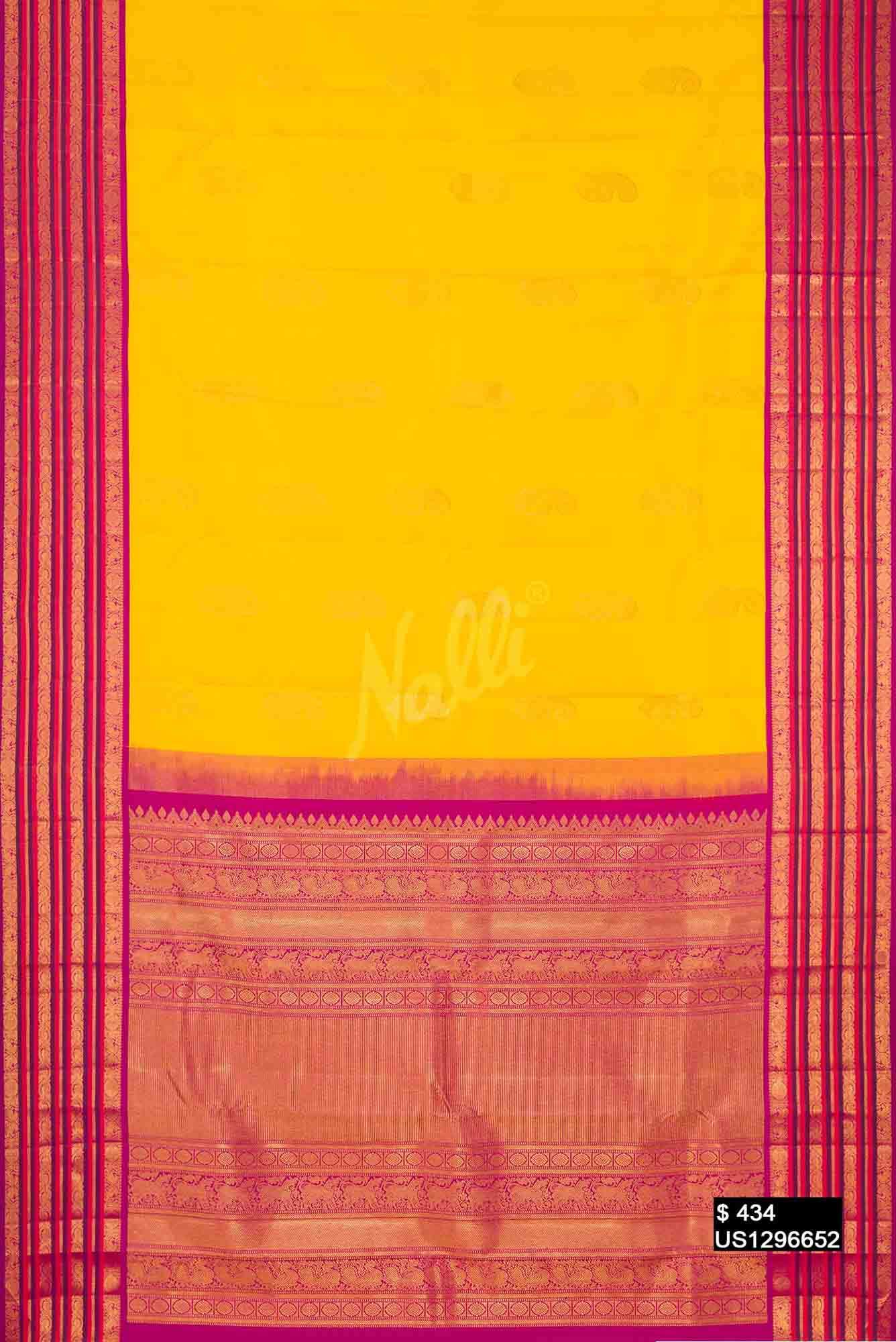 Yellow Kanchipuram Silk Saree
