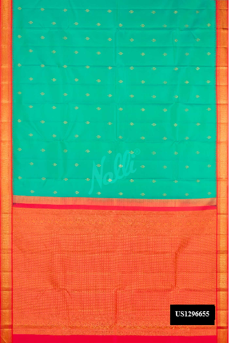 Sea Green Kanchipuram Silk Saree