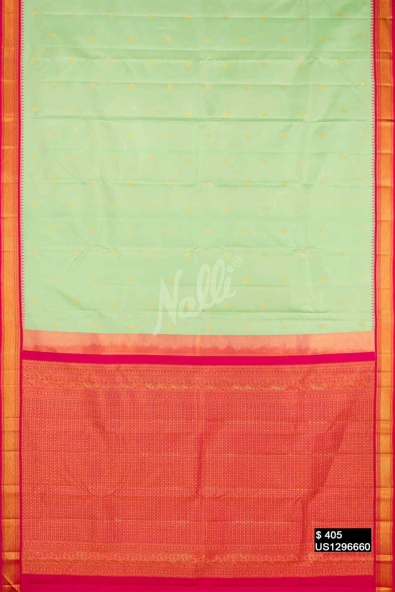 Sea Green Kanchipuram Silk Saree