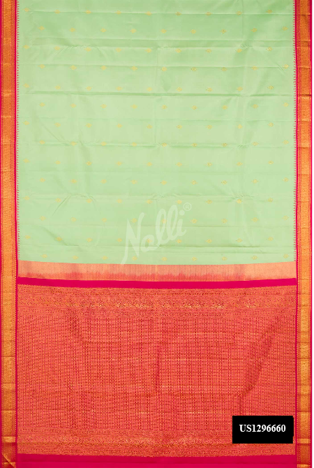 Sea Green Kanchipuram Silk Saree