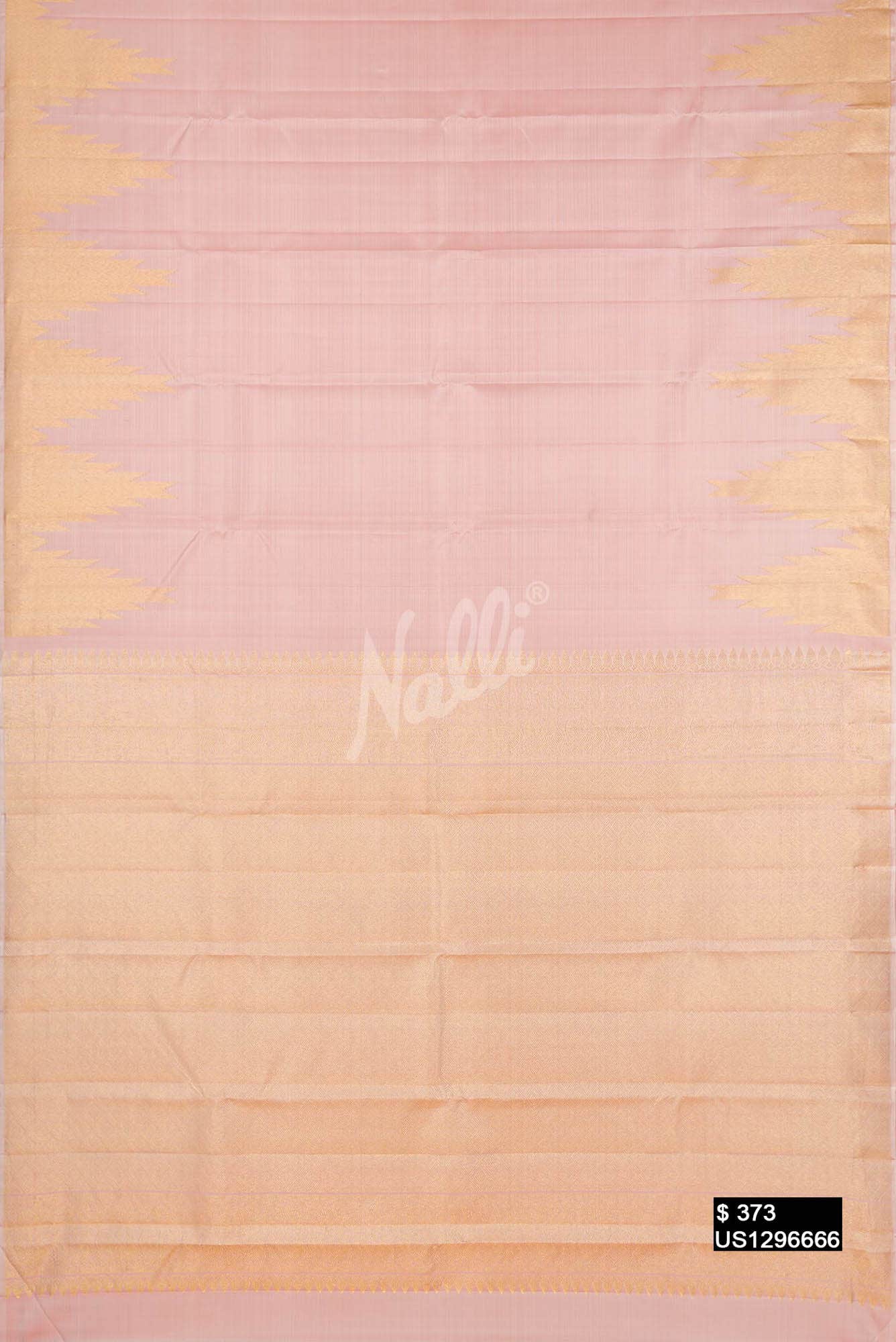 Golden Peach Kanchipuram Silk Saree