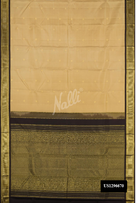 Beige Kanchipuram Silk Saree