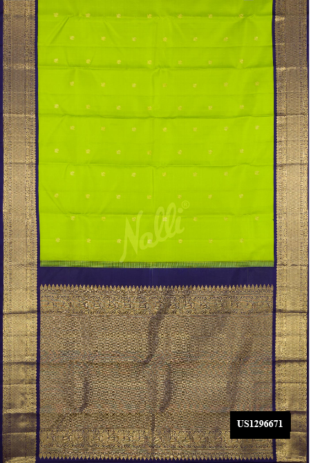 Parrot Green Kanchipuram Silk Saree