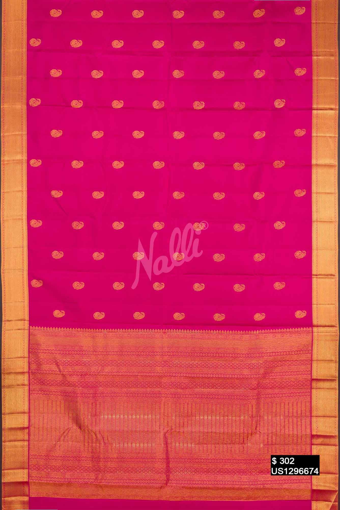 Dark Pink Kanchipuram Silk Saree