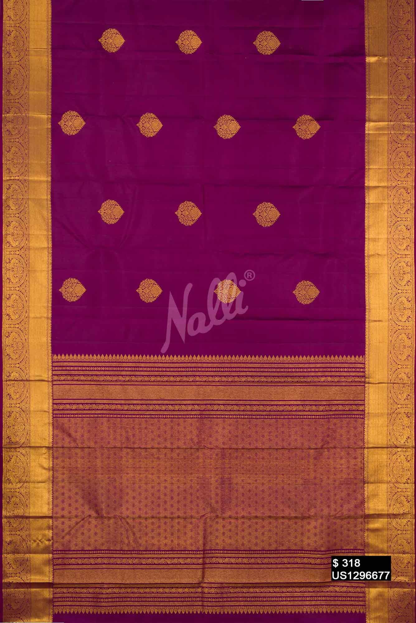 Burgundy Kanchipuram Silk Saree