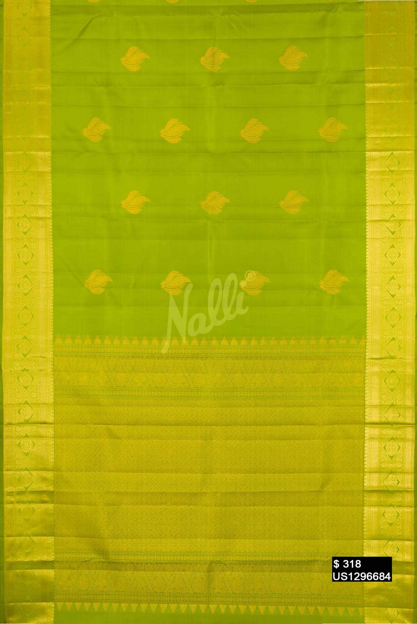 Parrot Green Kanchipuram Silk Saree