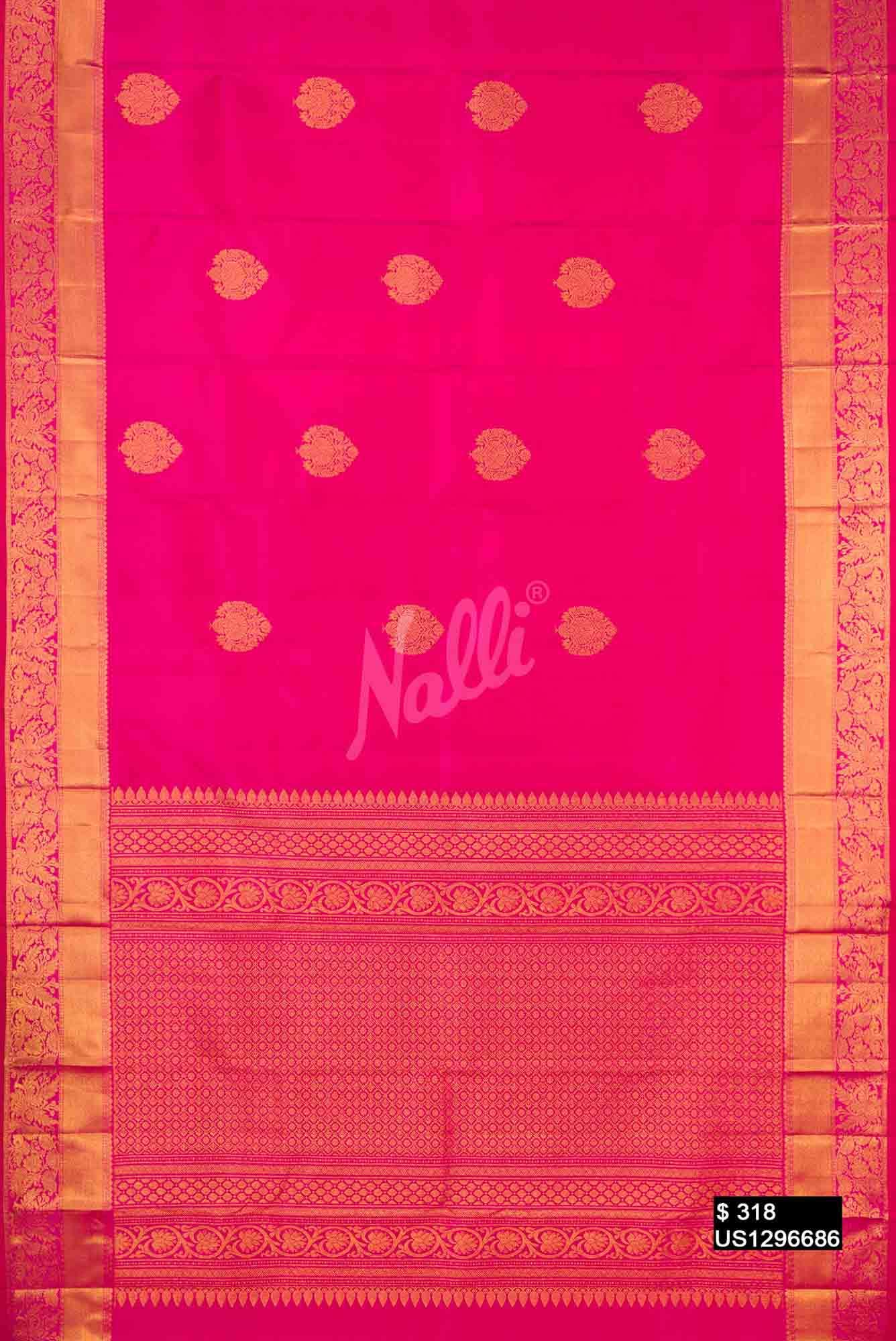 Dark Pink Kanchipuram Silk Saree