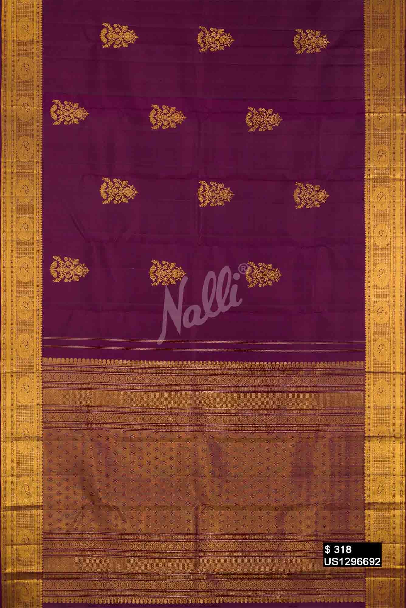 Burgundy Kanchipuram Silk Saree