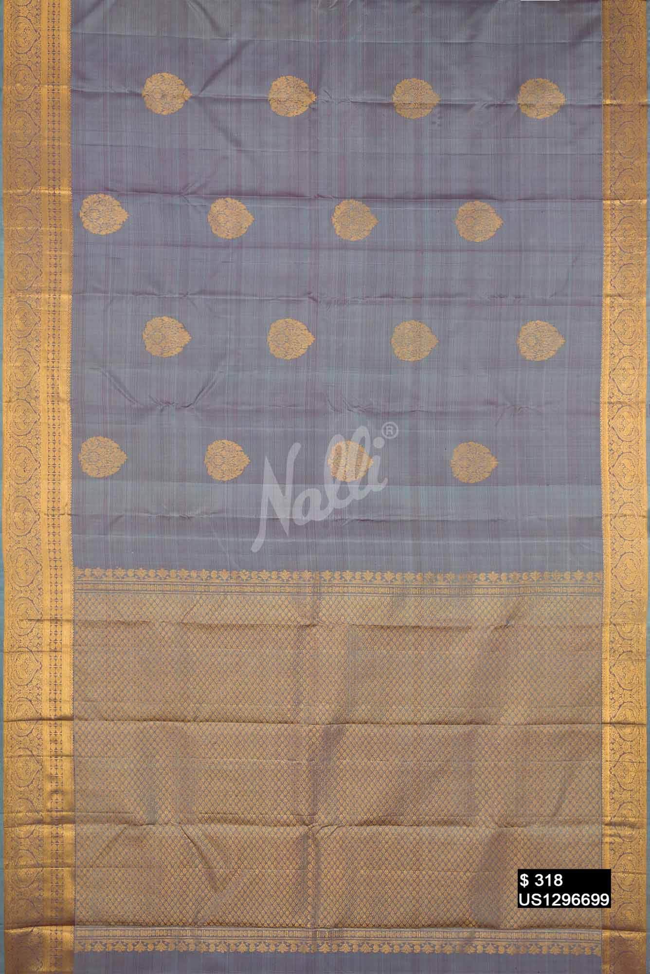 Grey Kanchipuram Silk Saree