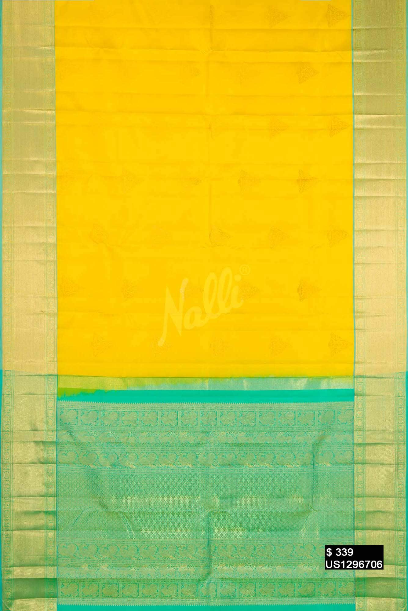 Lemon Yellow Kanchipuram Silk Saree