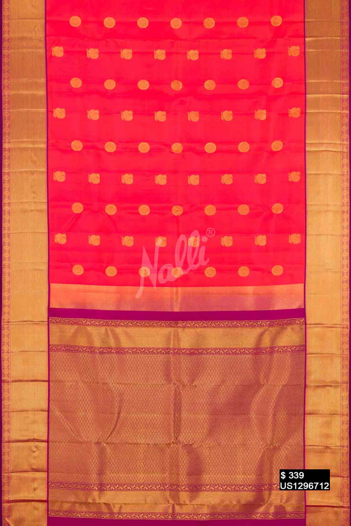 Orange Kanchipuram Silk Saree