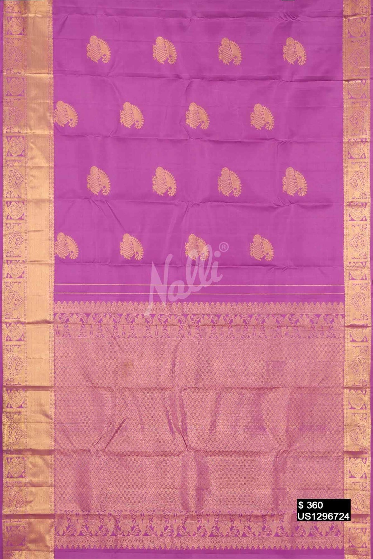 Lilac Kanchipuram Silk Saree