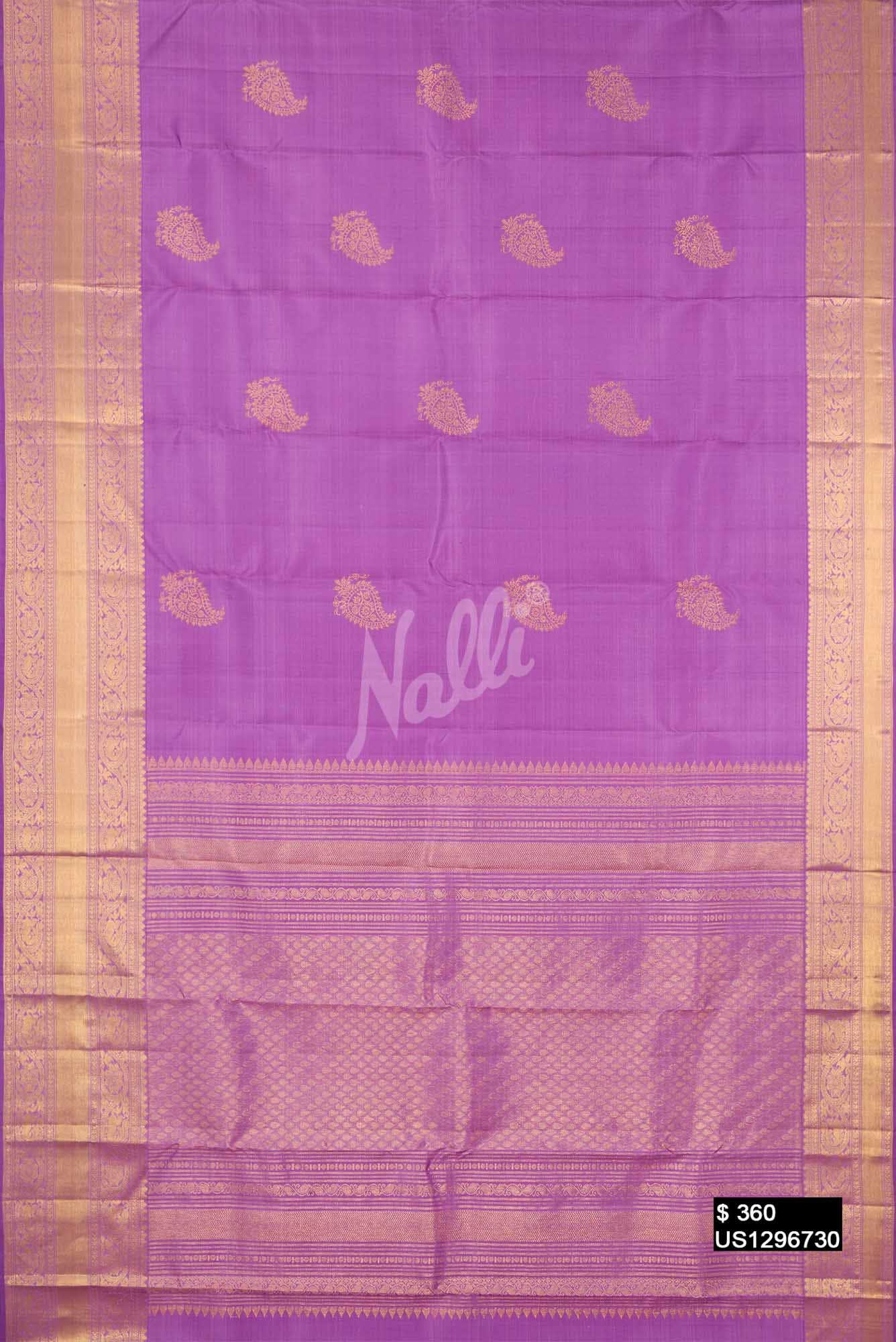Lavender Kanchipuram Silk Saree