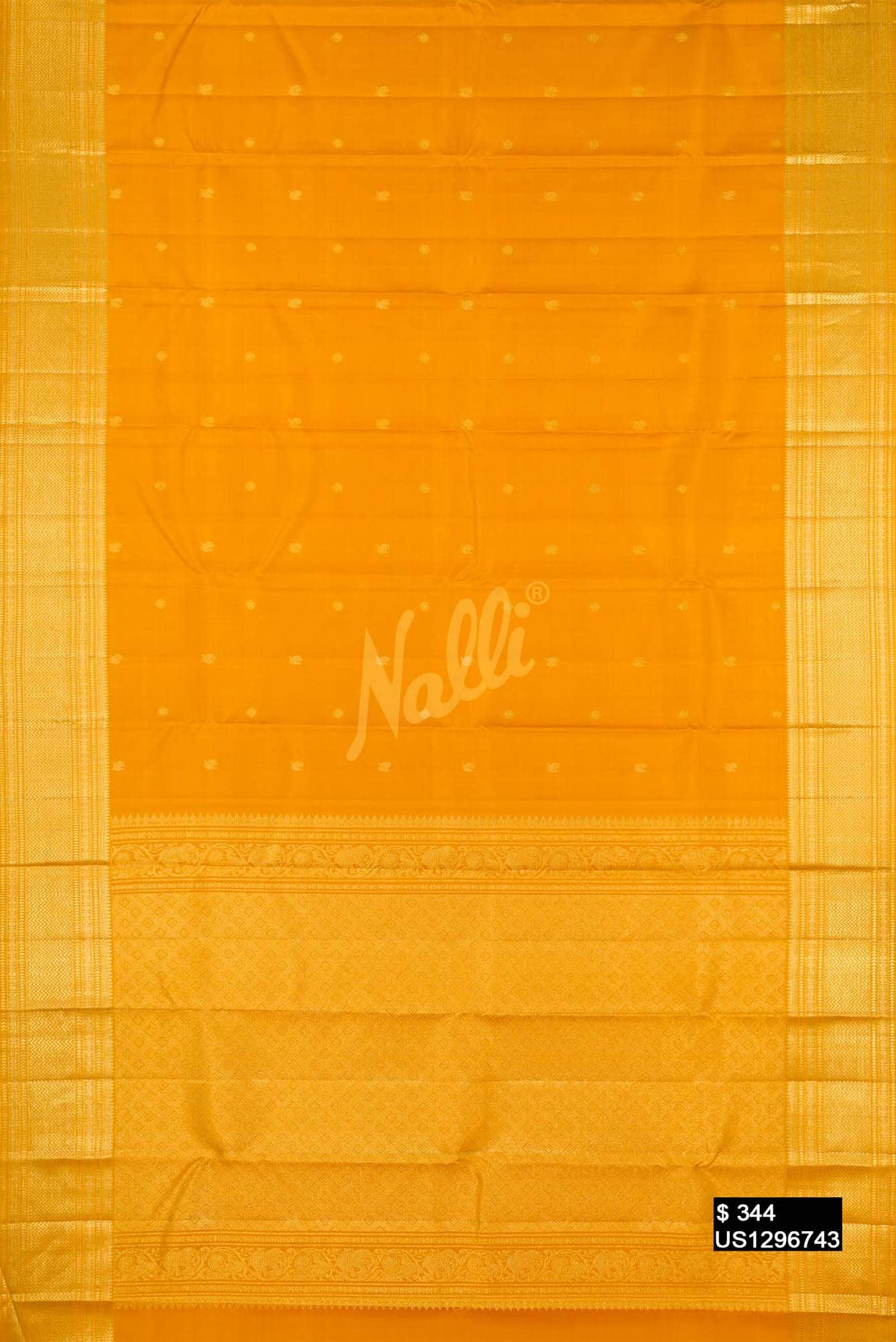 Mustard Kanchipuram Silk Saree