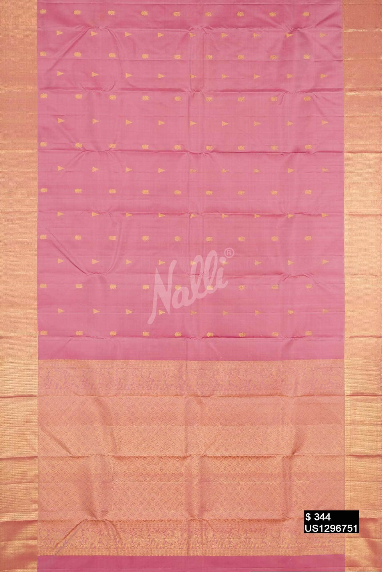 Rose Pink Kanchipuram Silk Saree