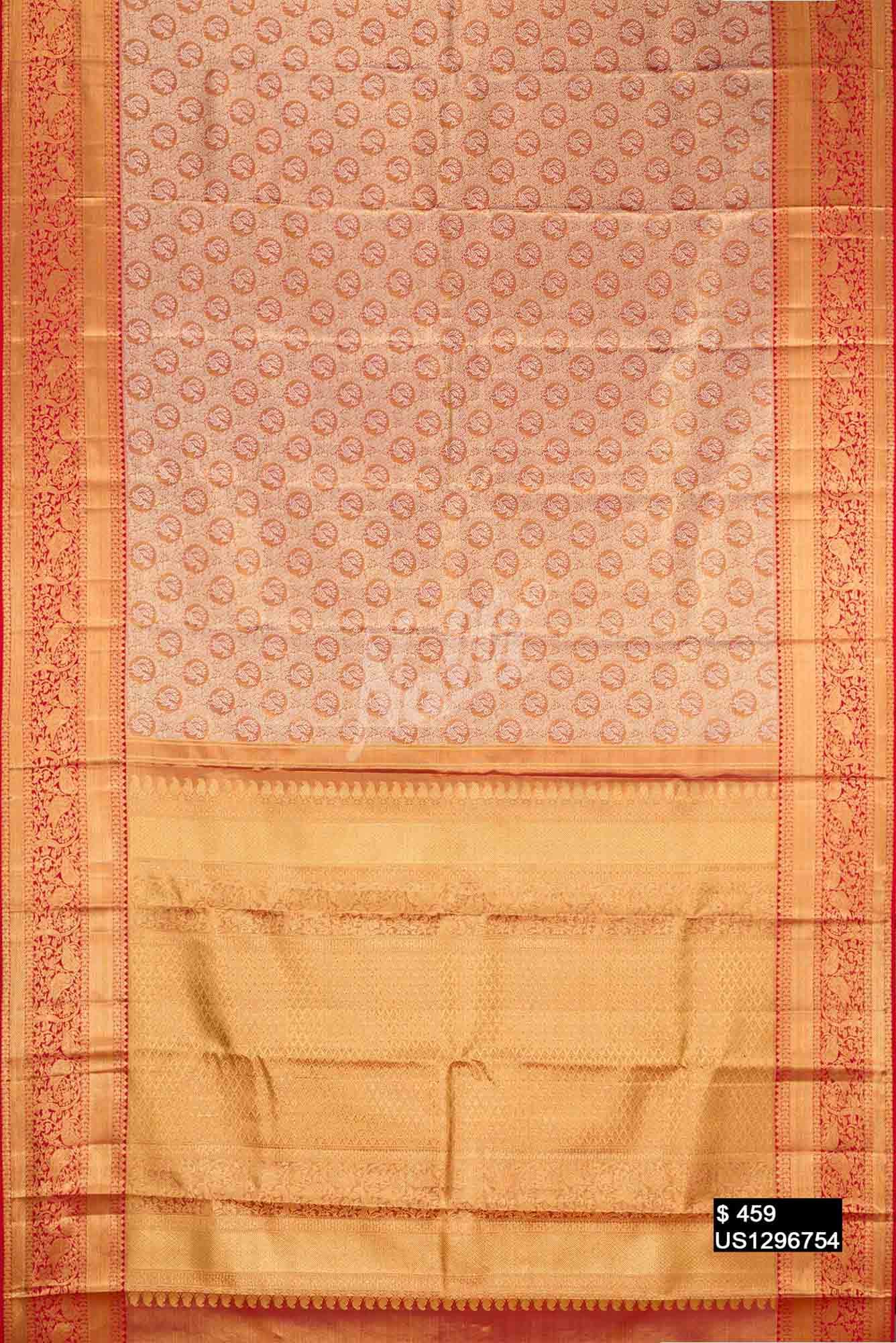Maroon Kanchipuram Tissue Silk Saree