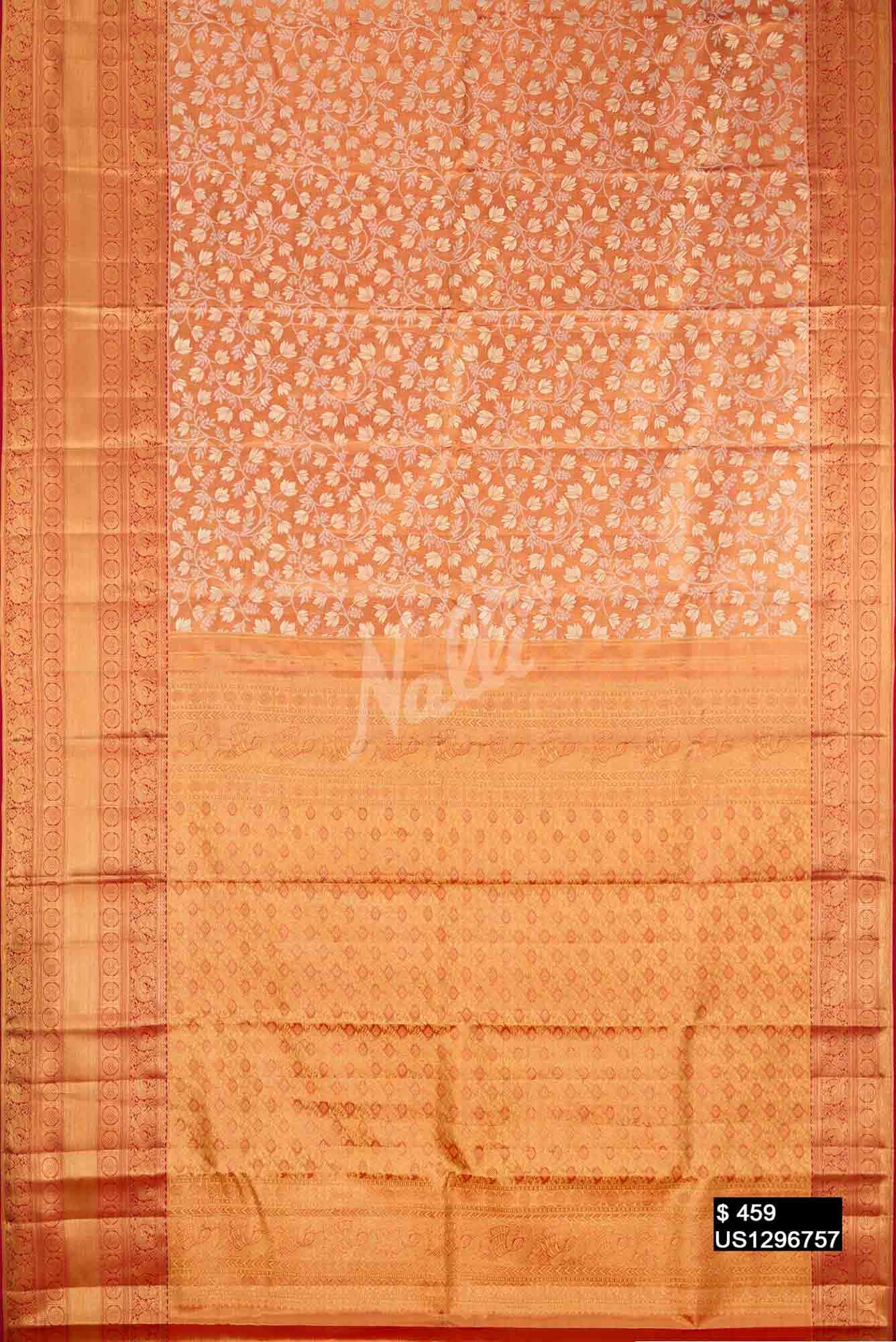 Maroon Kanchipuram Tissue Silk Saree
