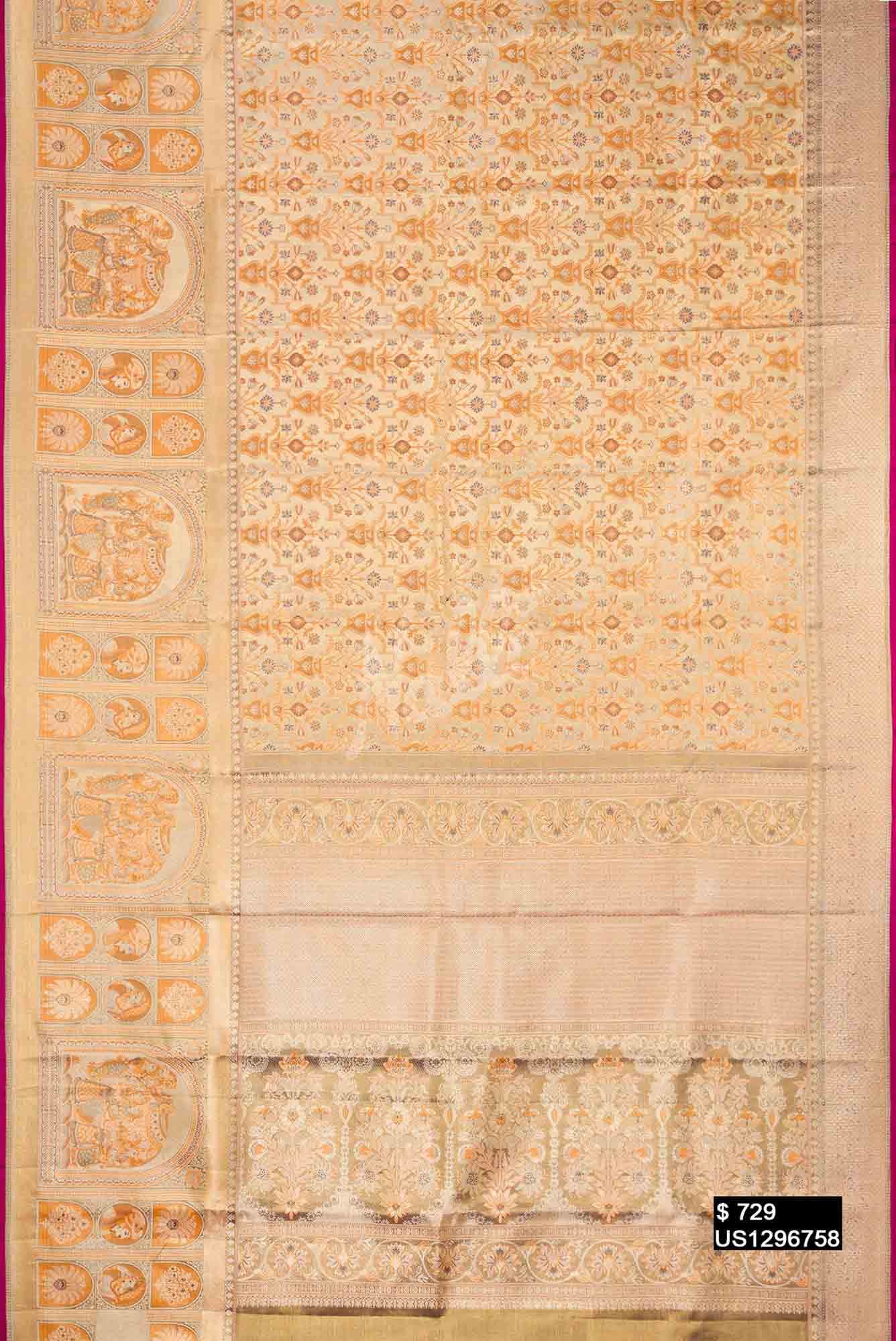 Gold Kanchipuram Tissue Silk Saree