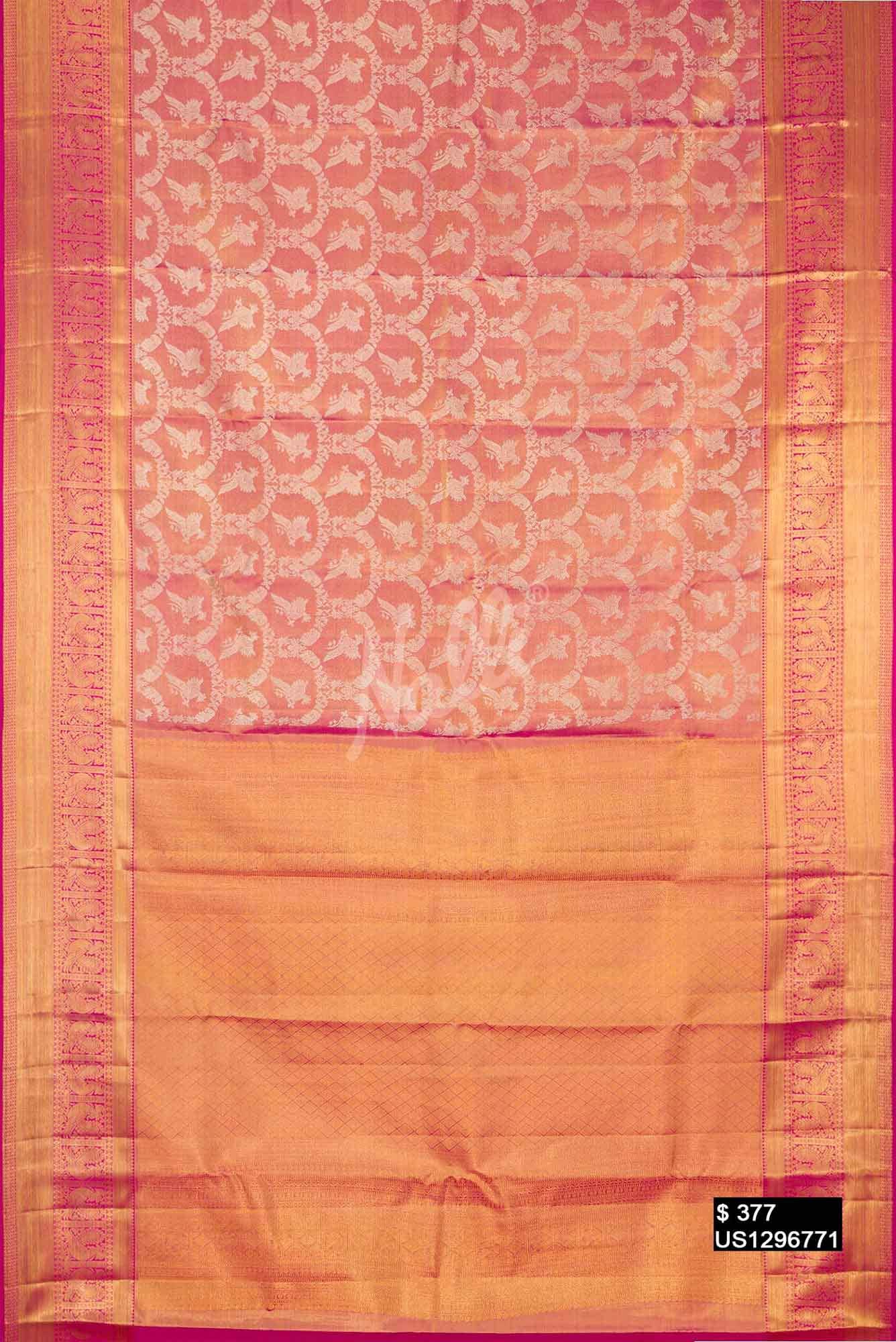Pink Kanchipuram Tissue Silk Saree