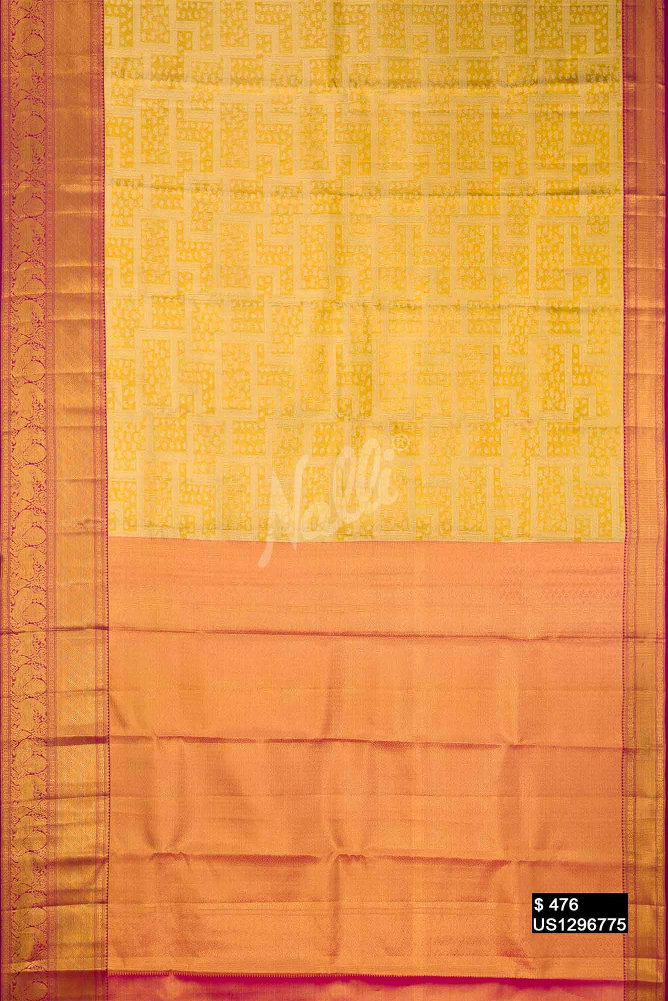 Gold Kanchipuram Tissue Silk Saree
