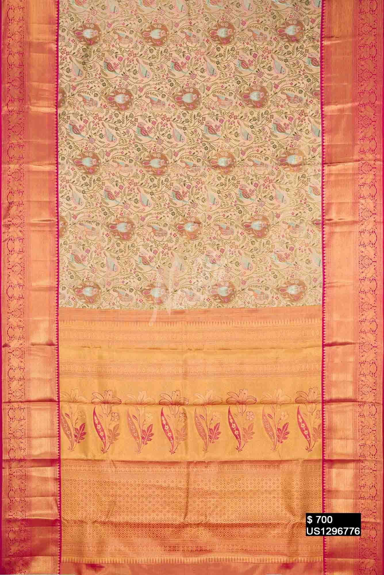Gold Kanchipuram Tissue Silk Saree