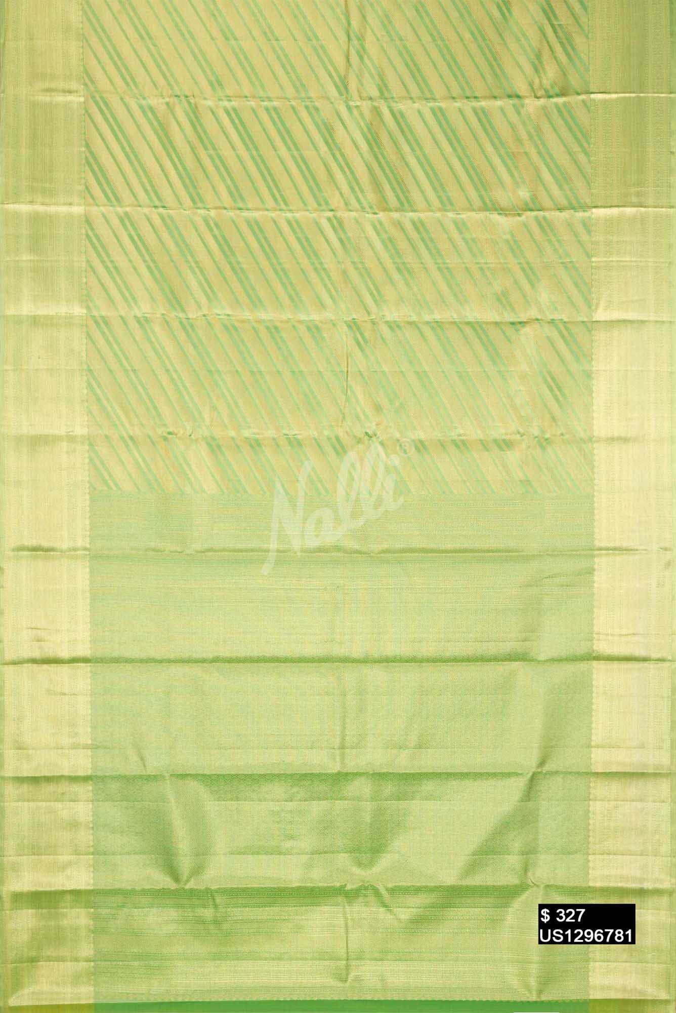 Sea Green Kanchipuram Tissue Silk Saree