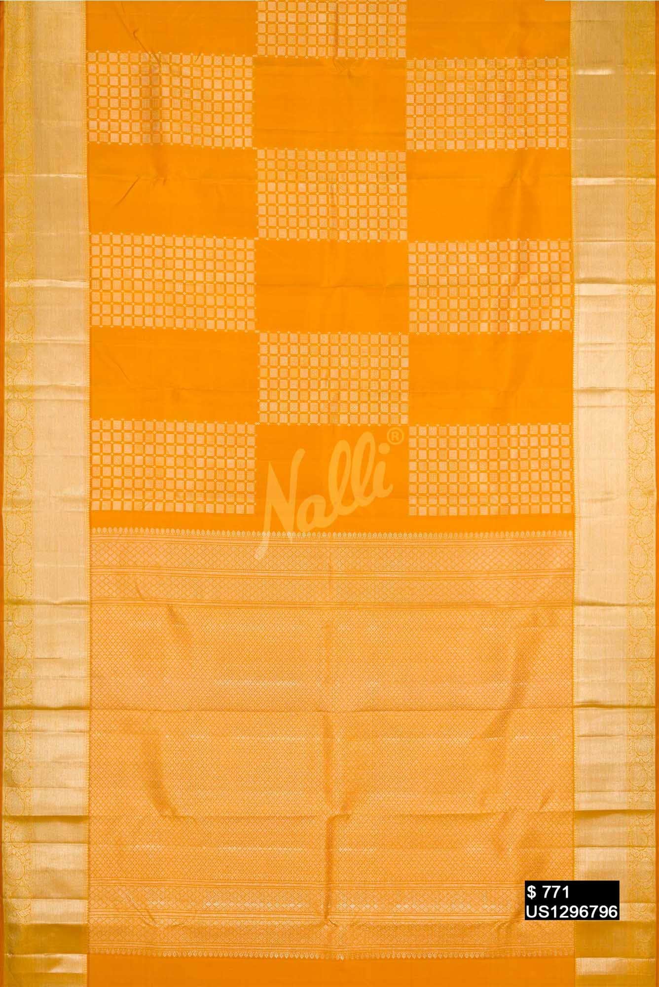 Mustard Kanchipuram Silk Saree